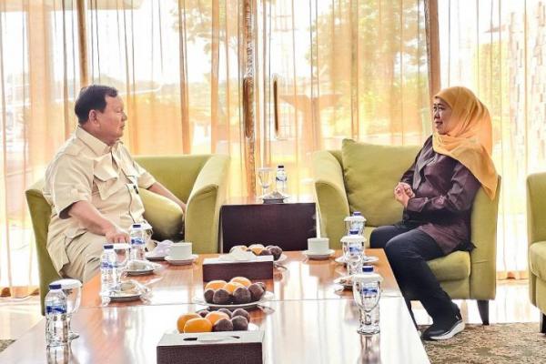 Khofifah Indar Parawansa temui Prabowo Subianto di Jakarta untuk menyampaikan selamat atas capaian hasil pilpres ( Foto : Humas TKD Jatim ) 